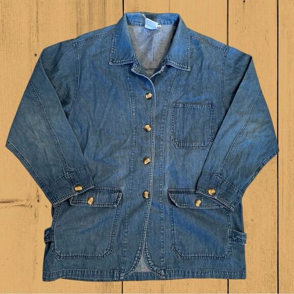 Vintage denim barn jacket chore coat - Picture 8 of 12